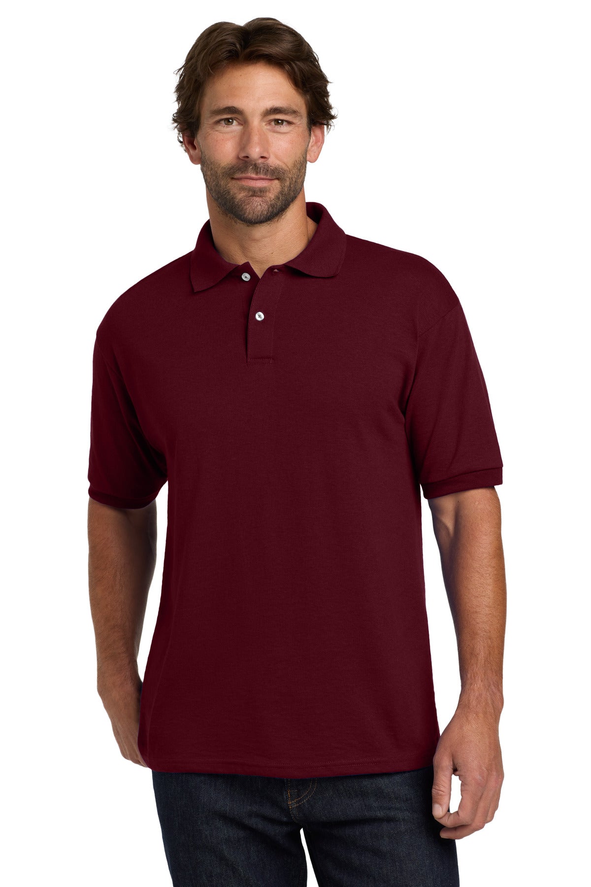 Hanes ® EcoSmart ® - 5.2-Ounce Jersey Knit Sport Shirt. 054X