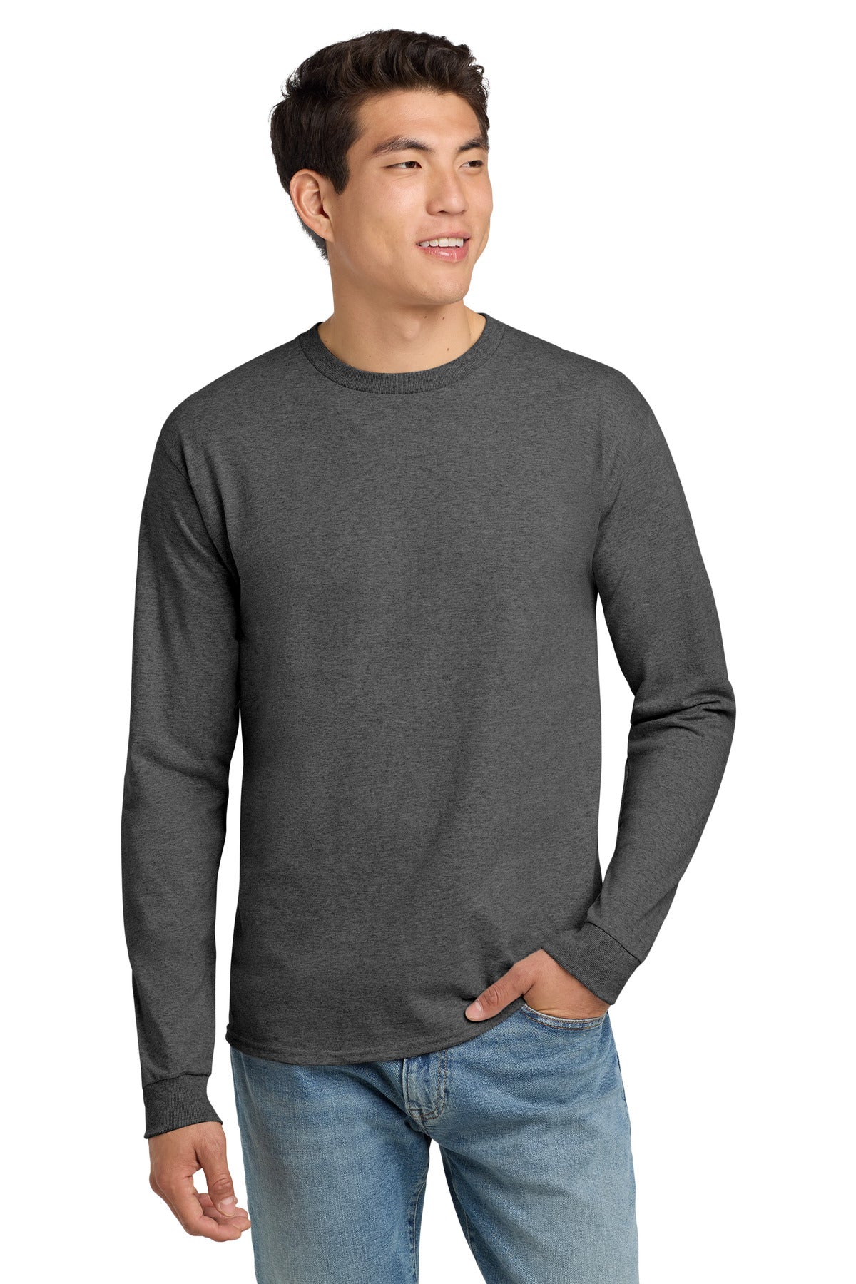 Hanes ® - Authentic 100% Cotton Long Sleeve T-Shirt. 5586