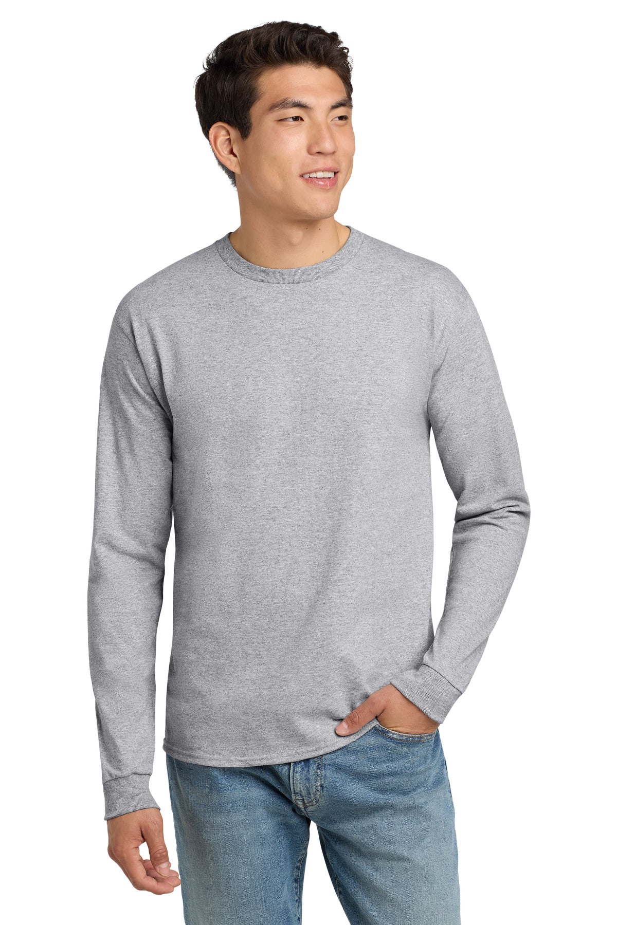 Hanes ® - Authentic 100% Cotton Long Sleeve T-Shirt. 5586