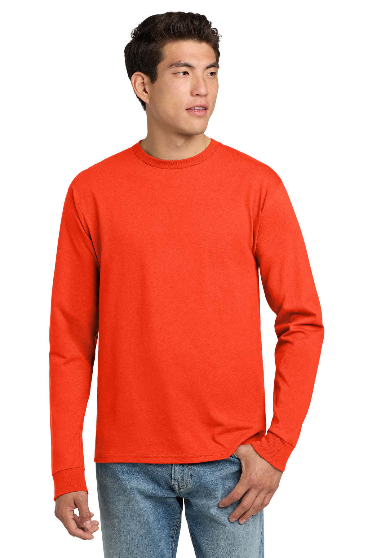 Hanes ® - Authentic 100% Cotton Long Sleeve T-Shirt. 5586