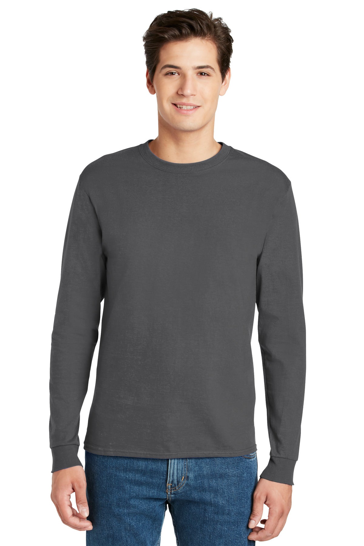 Hanes ® - Authentic 100% Cotton Long Sleeve T-Shirt. 5586