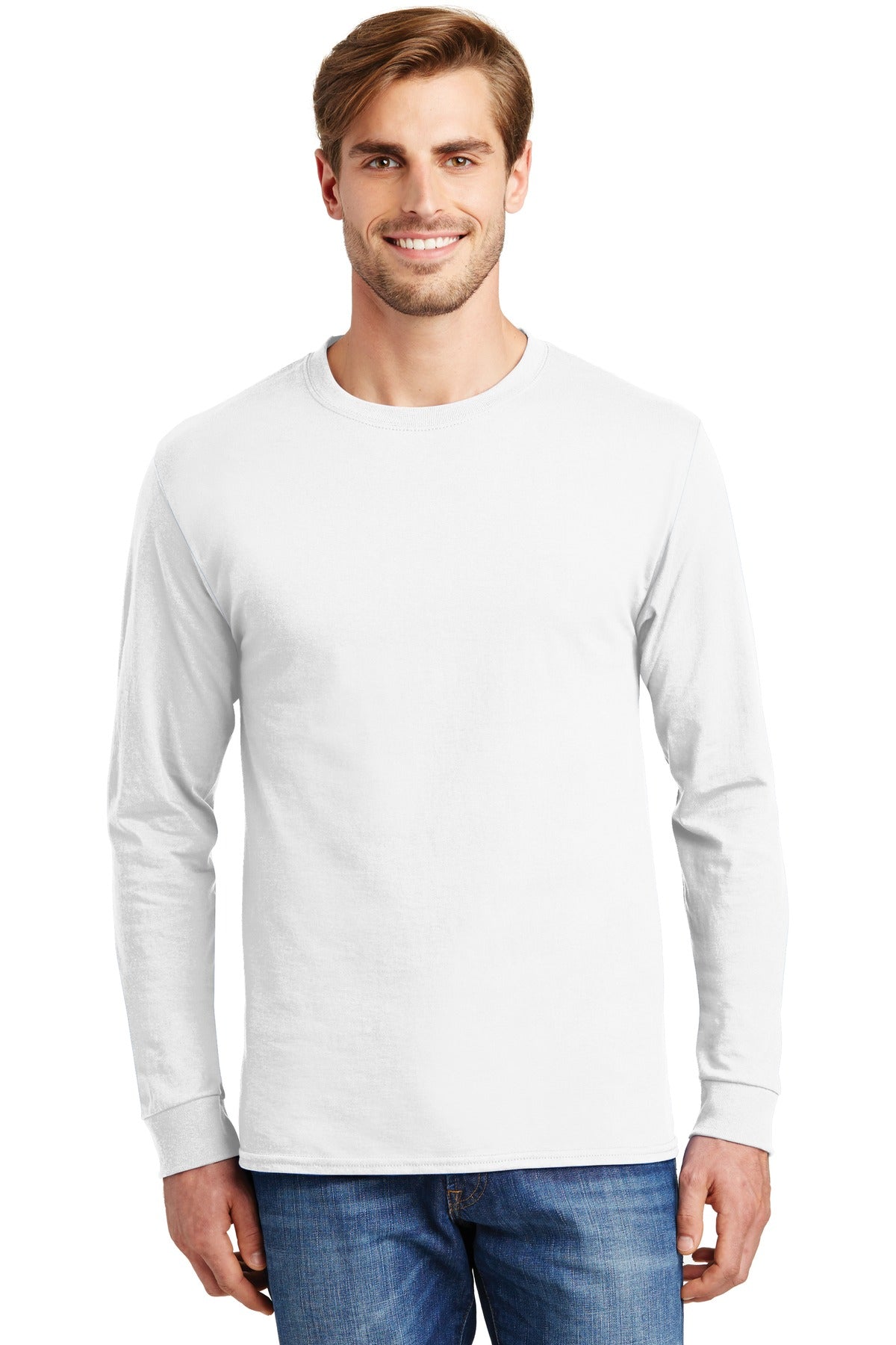Hanes ® - Authentic 100% Cotton Long Sleeve T-Shirt. 5586