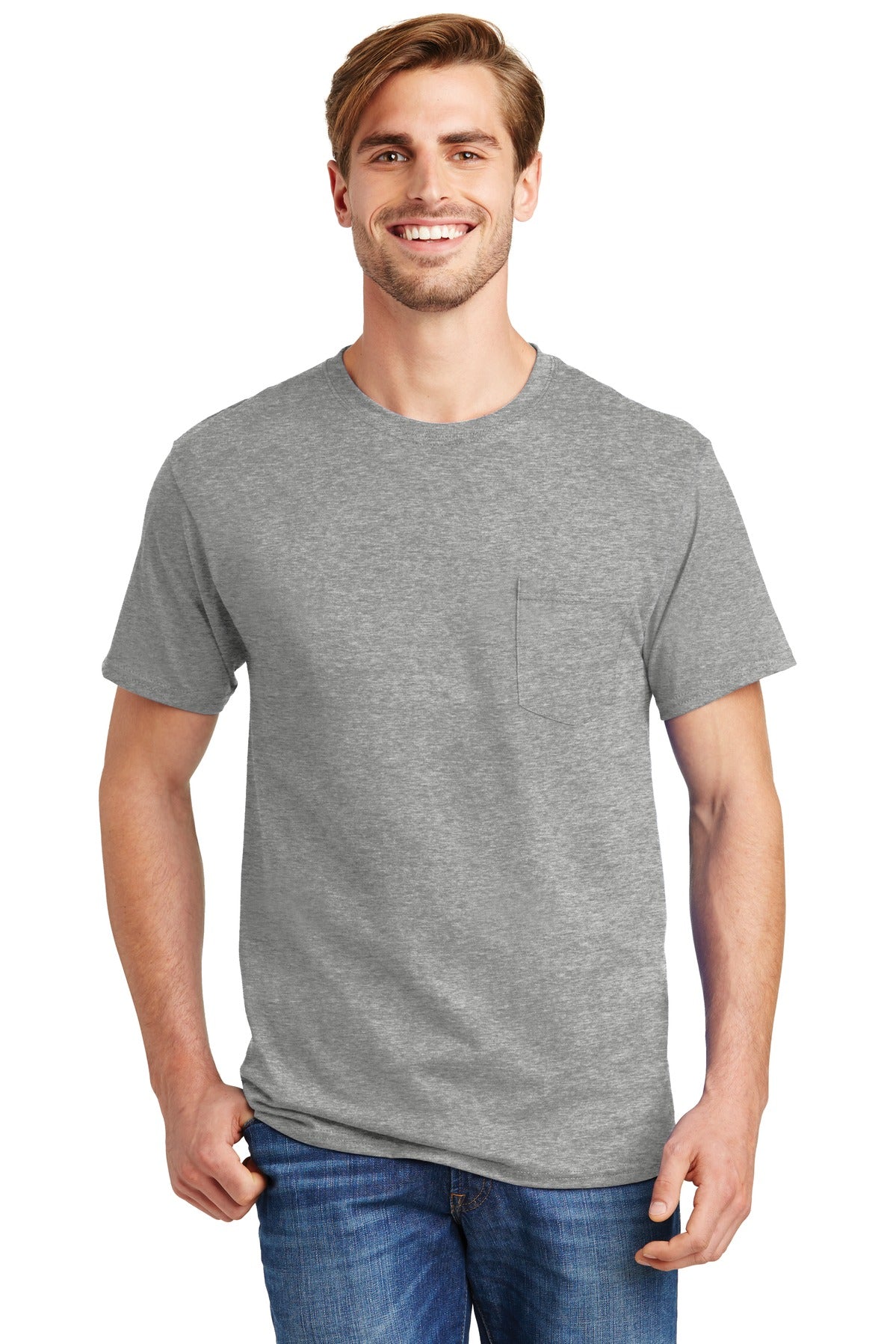 Hanes ® - Authentic 100% Cotton T-Shirt with Pocket. 5590