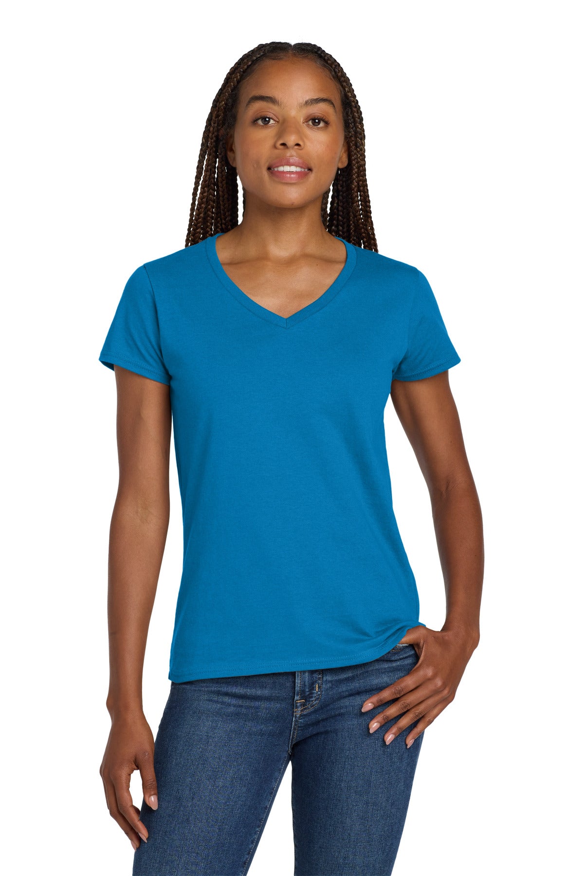 Gildan ® Women's Heavy Cotton ™ 100% Cotton V-Neck T-Shirt. 5V00L