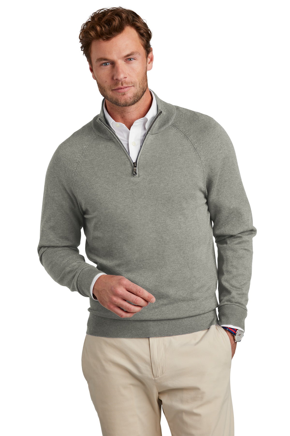 Brooks Brothers ® Cotton Stretch 1/4-Zip Sweater BB18402