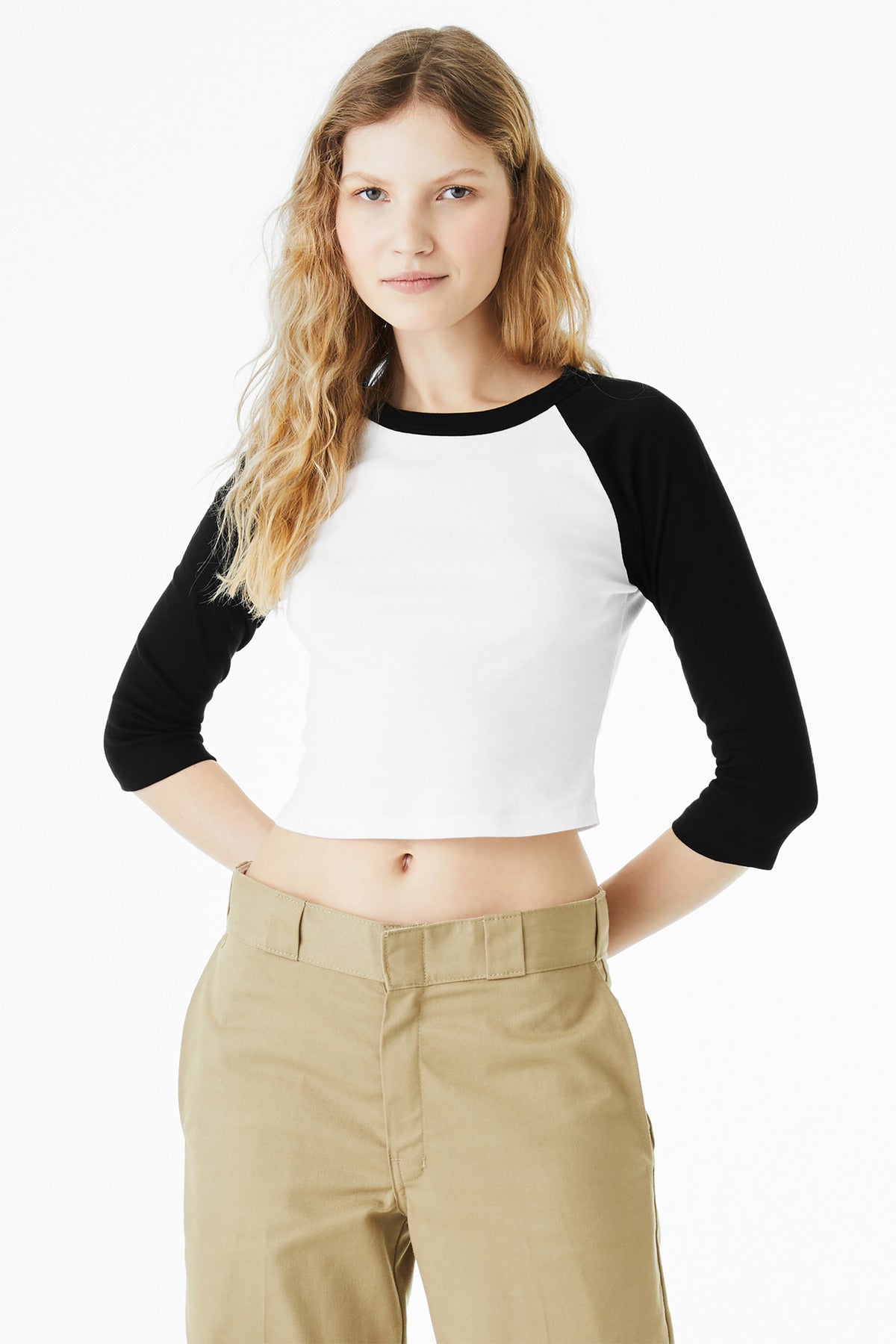 BELLA+CANVAS ® Women's Micro Rib 3/4 Raglan Baby Tee BC1200