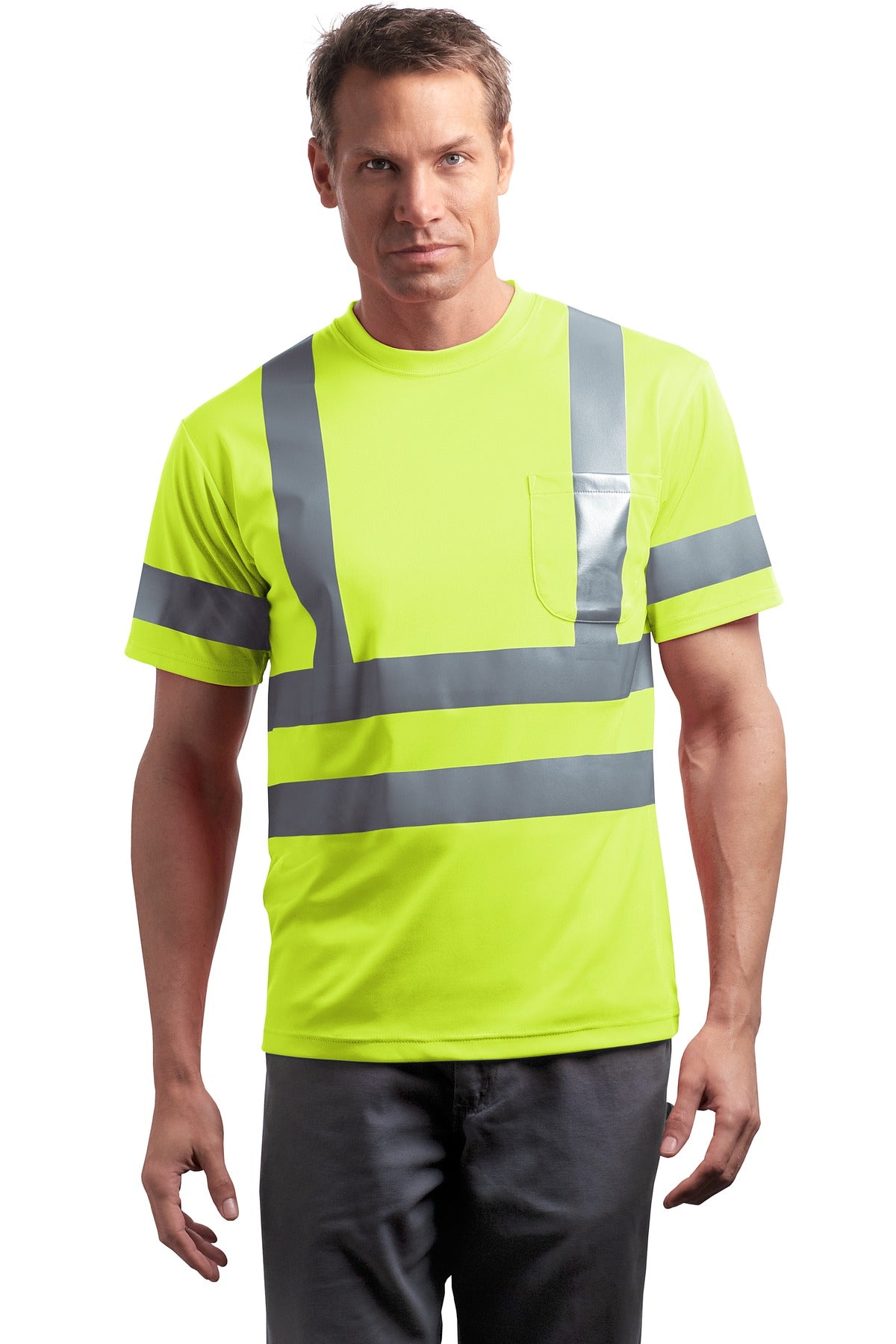 CornerStone ® - ANSI 107 Class 3 Short Sleeve Snag-Resistant Reflective T-Shirt. CS408