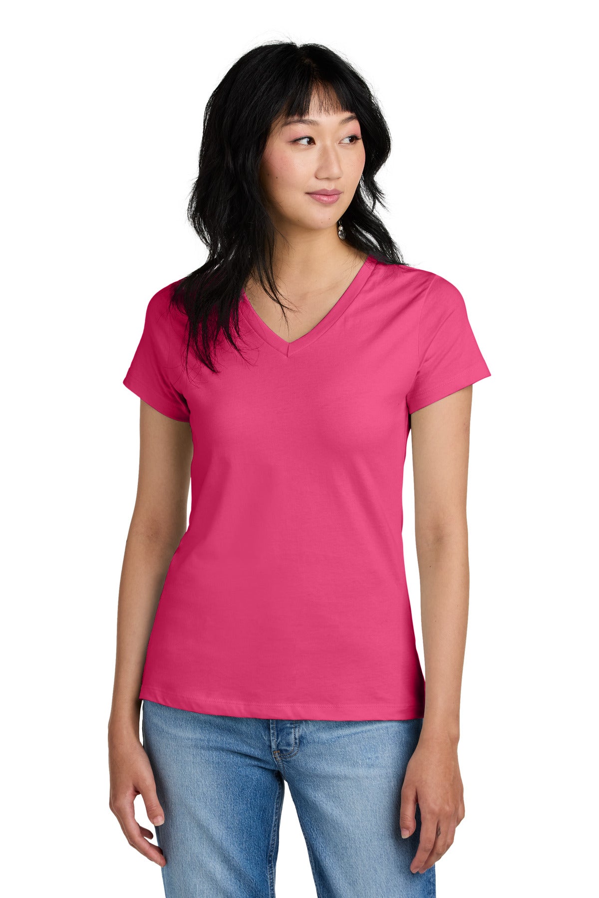 District ® - Women's Perfect Weight ® V-Neck Tee. DM1170L