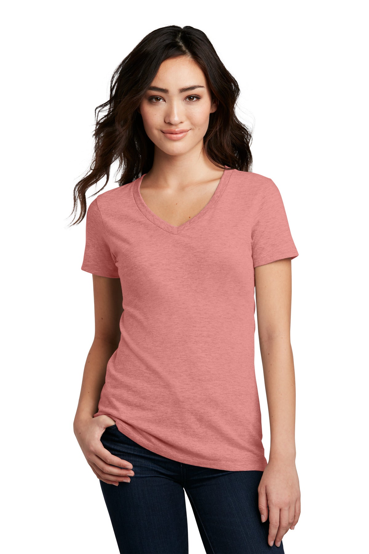 District ® Women's Perfect Blend ® CVC V-Neck Tee. DM1190L