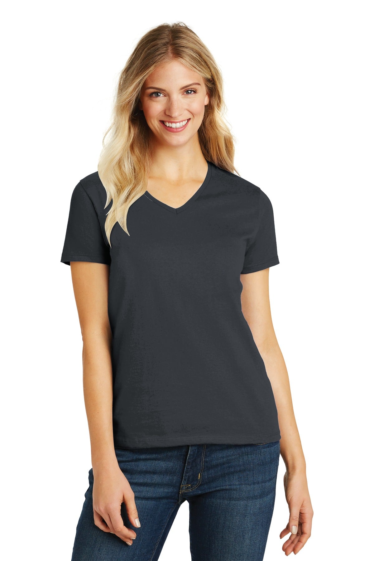 District ® Women's Perfect Blend ® CVC V-Neck Tee. DM1190L