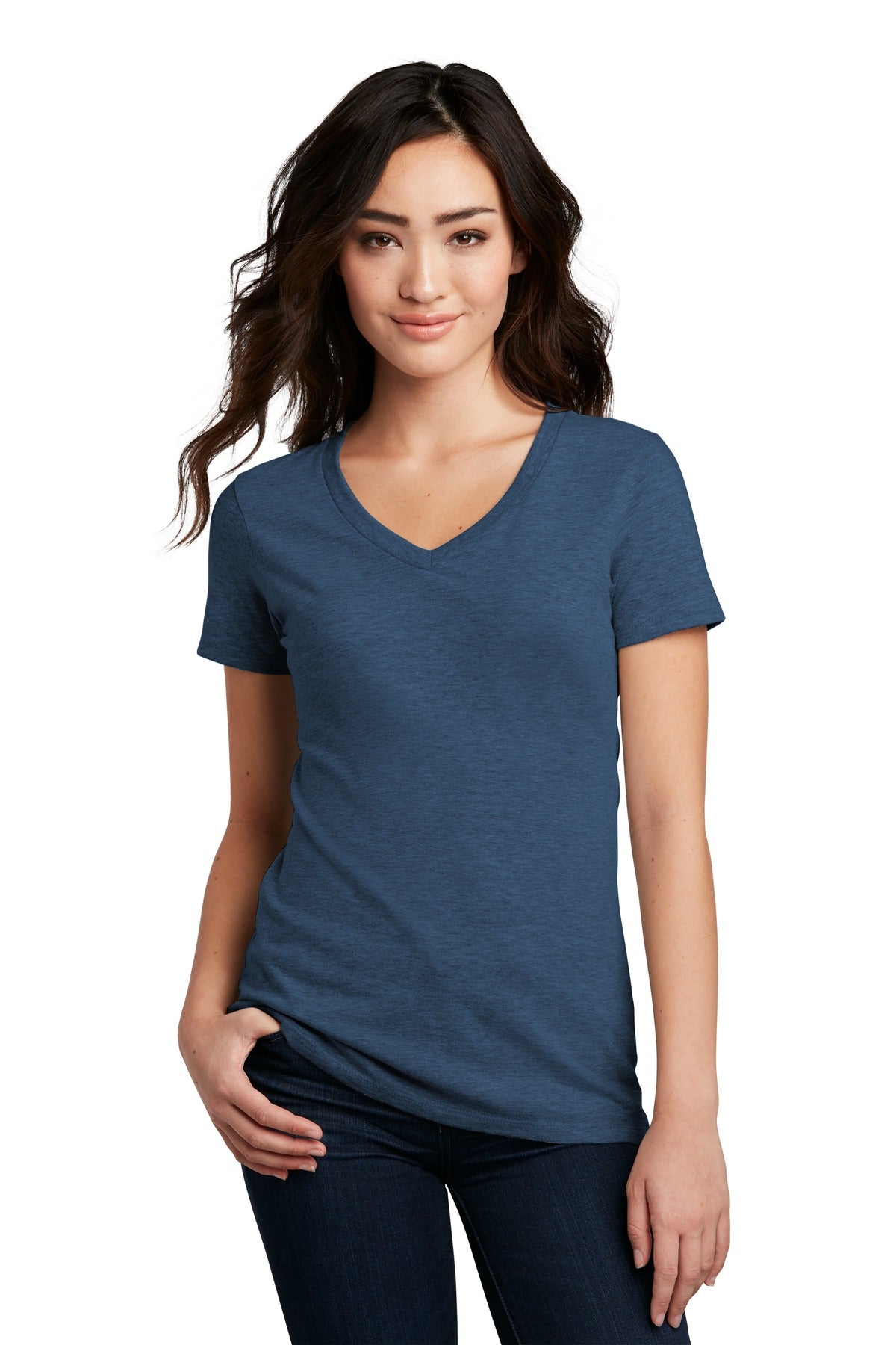 District ® Women's Perfect Blend ® CVC V-Neck Tee. DM1190L