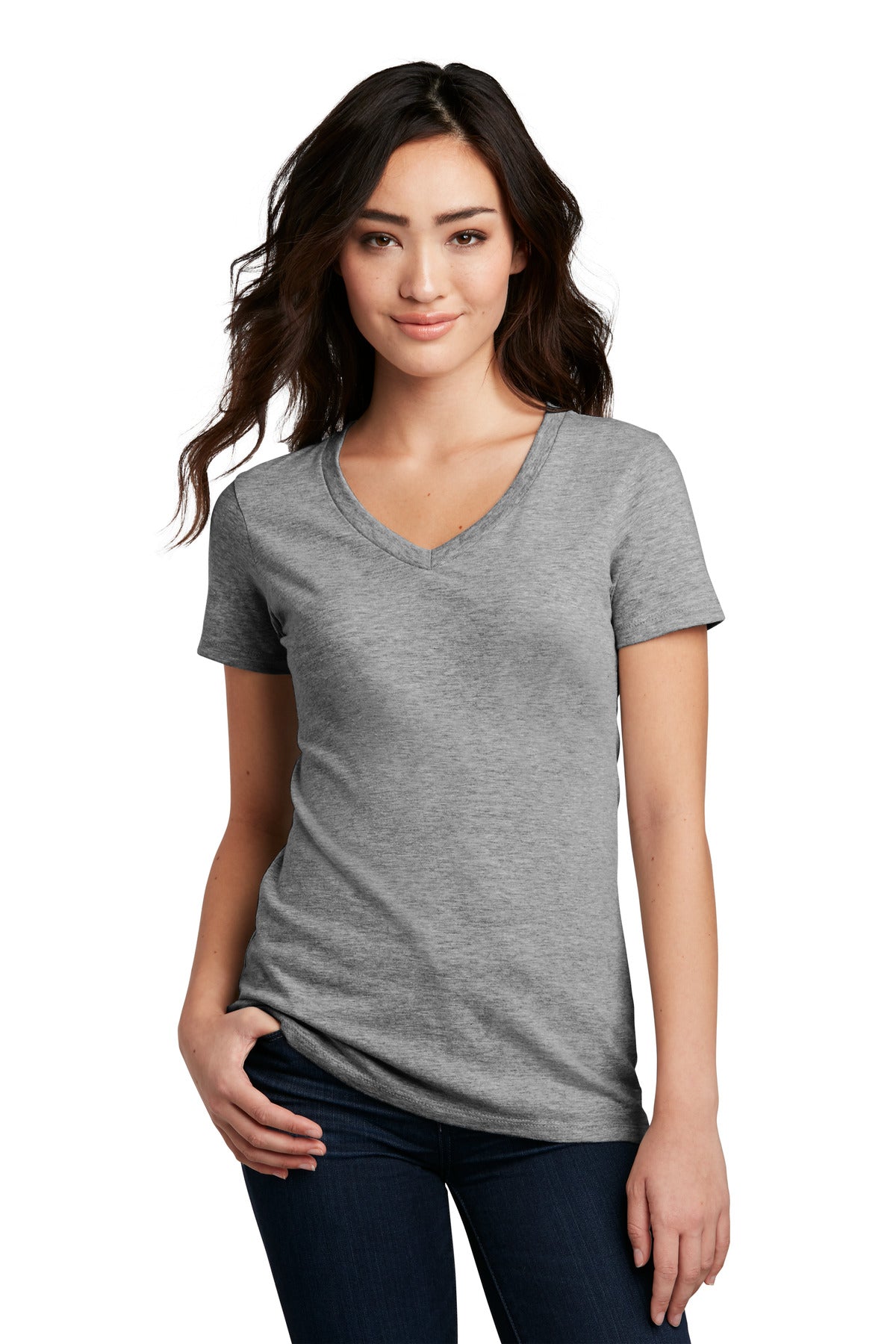 District ® Women's Perfect Blend ® CVC V-Neck Tee. DM1190L
