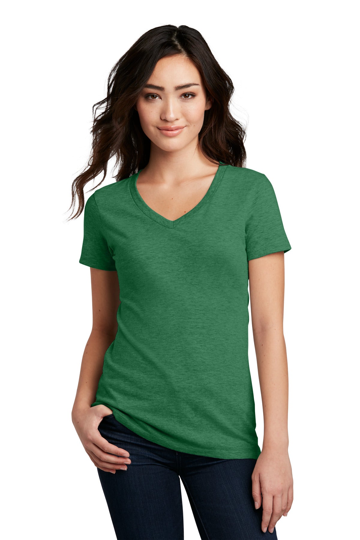 District ® Women's Perfect Blend ® CVC V-Neck Tee. DM1190L