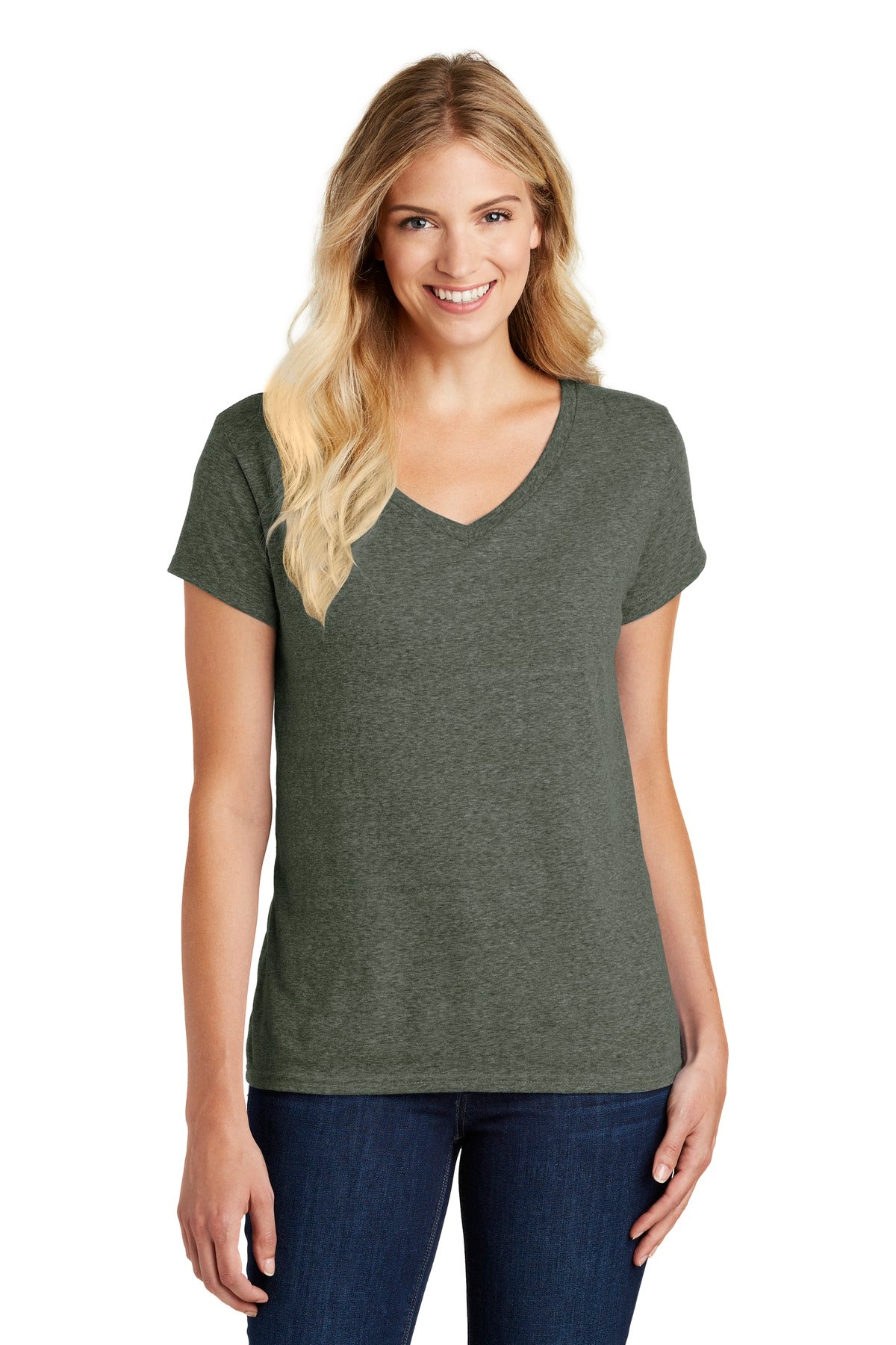 District ® Women's Perfect Blend ® CVC V-Neck Tee. DM1190L