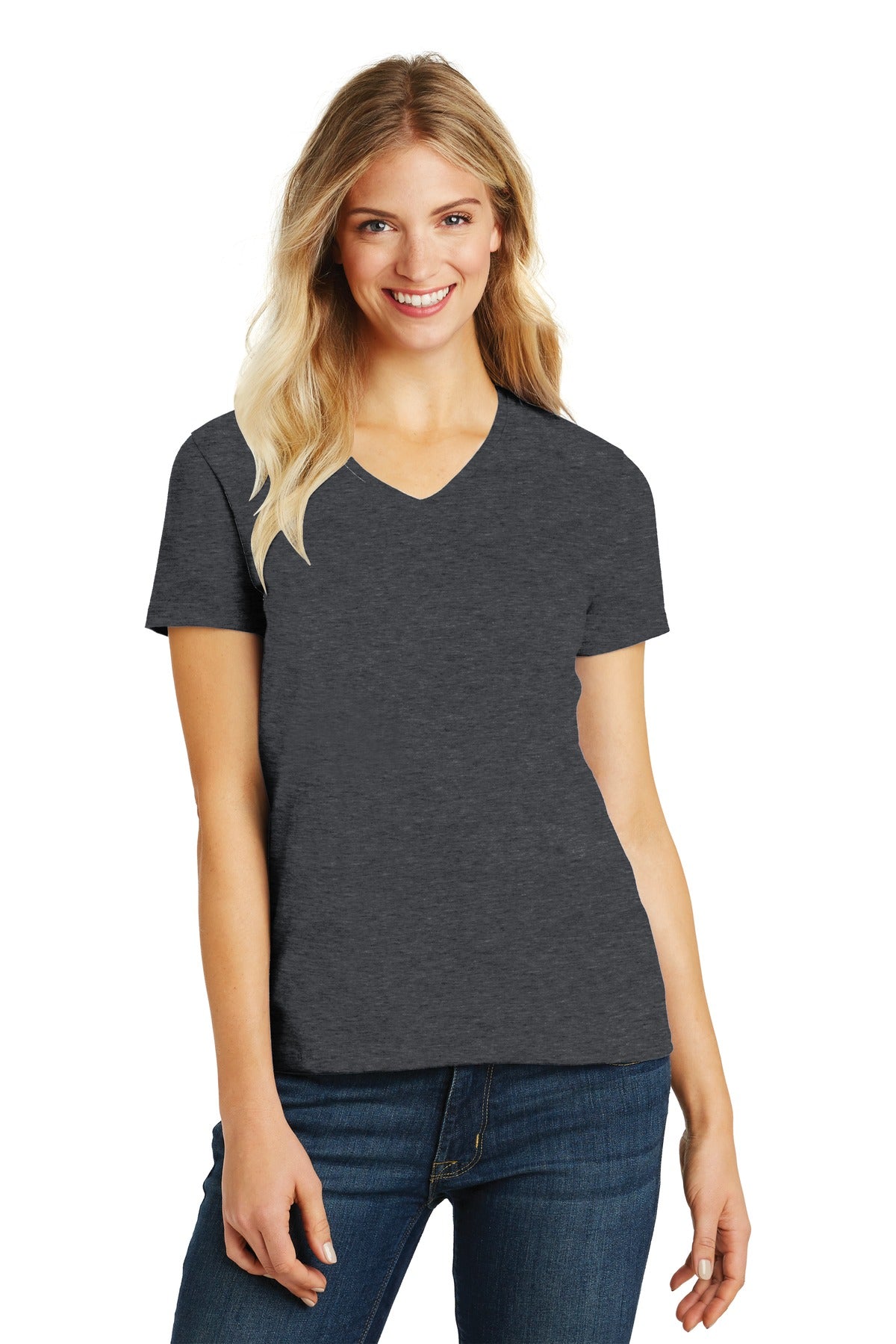 District ® Women's Perfect Blend ® CVC V-Neck Tee. DM1190L