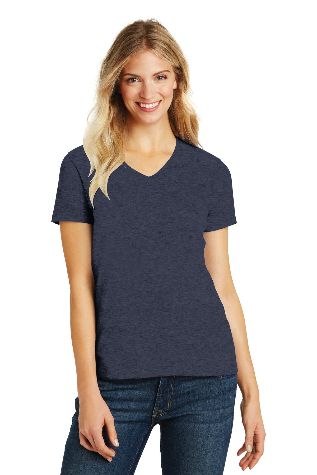 District ® Women's Perfect Blend ® CVC V-Neck Tee. DM1190L