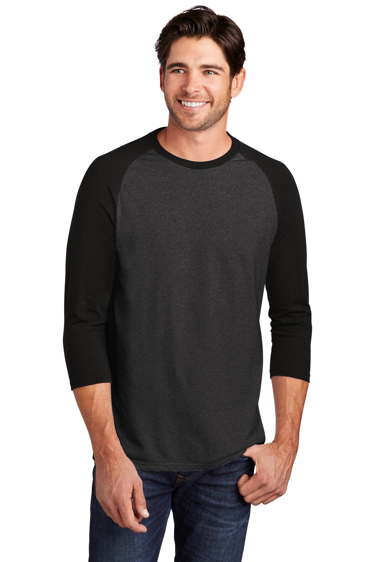 District ® Perfect Tri ® 3/4-Sleeve Raglan. DM136