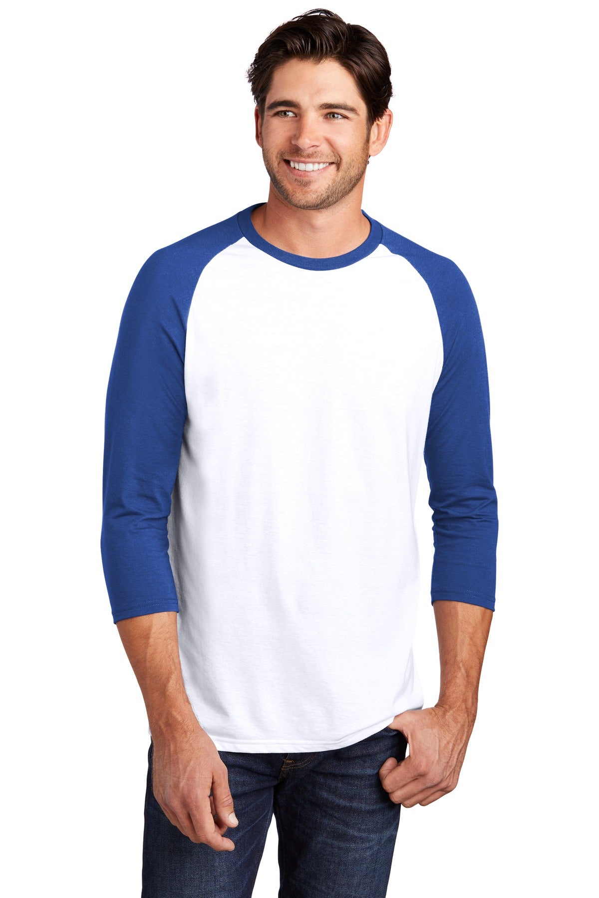 District ® Perfect Tri ® 3/4-Sleeve Raglan. DM136