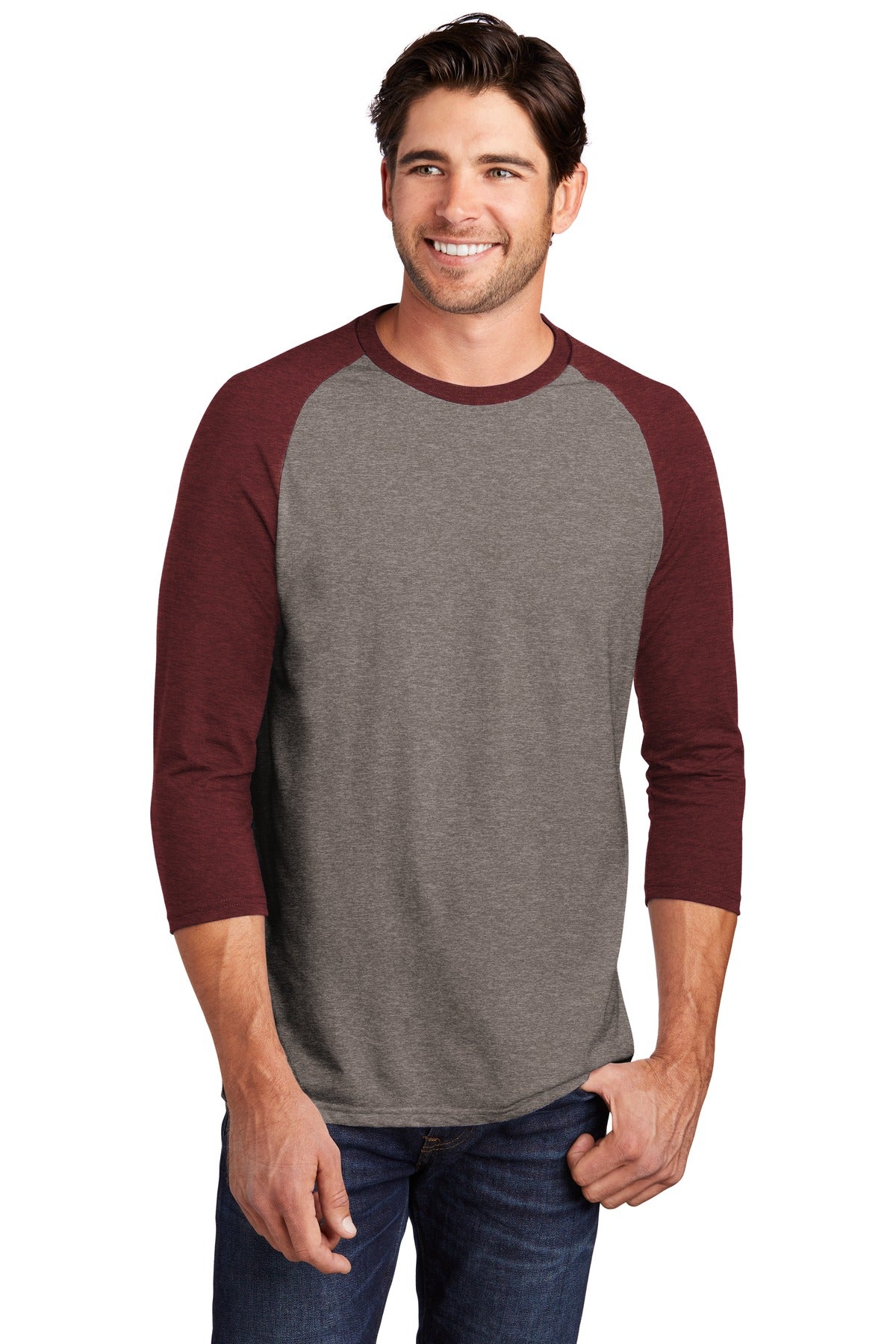 District ® Perfect Tri ® 3/4-Sleeve Raglan. DM136