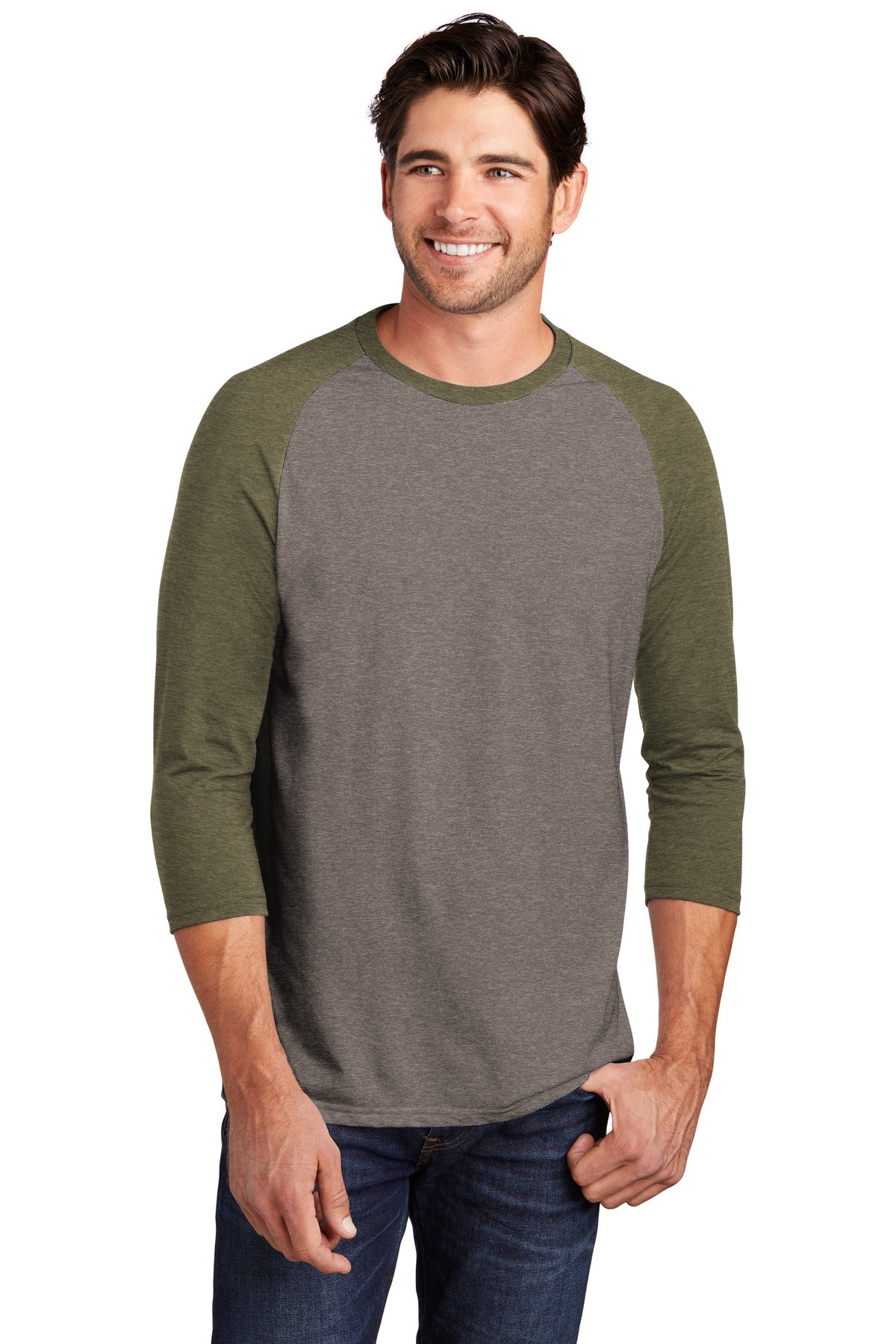 District ® Perfect Tri ® 3/4-Sleeve Raglan. DM136