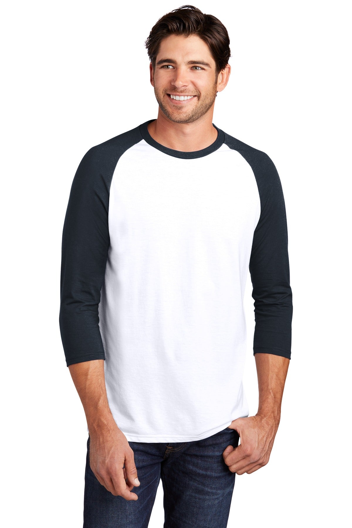 District ® Perfect Tri ® 3/4-Sleeve Raglan. DM136