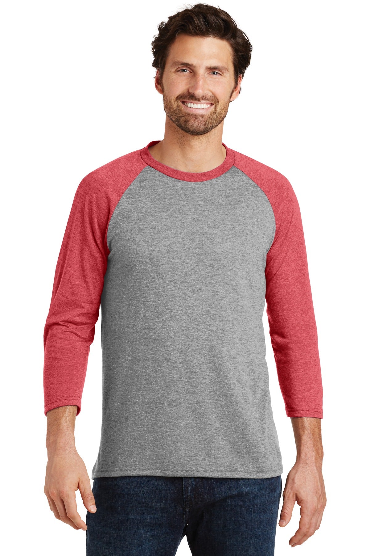 District ® Perfect Tri ® 3/4-Sleeve Raglan. DM136