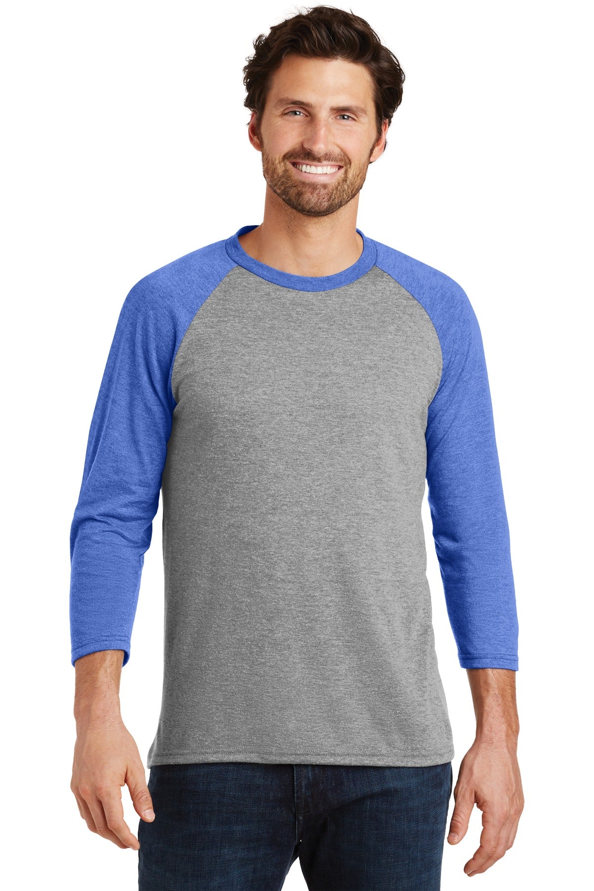 District ® Perfect Tri ® 3/4-Sleeve Raglan. DM136