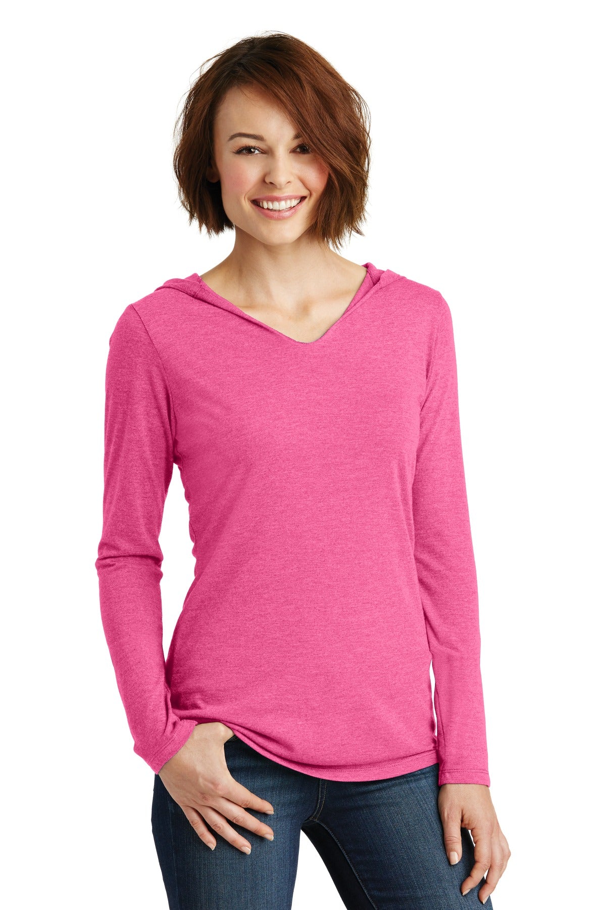 District ® Women's Perfect Tri ® Long Sleeve Hoodie. DM139L