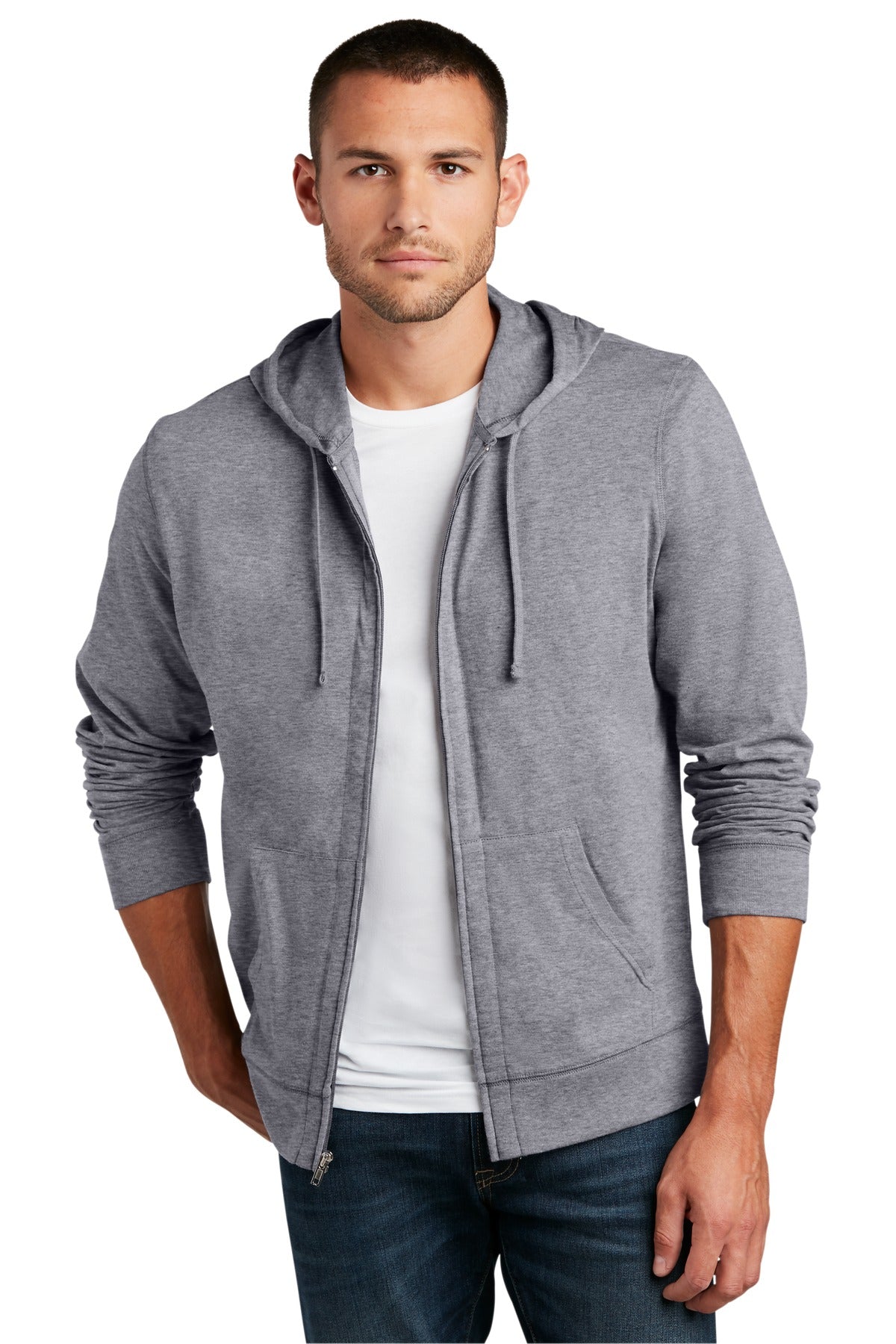 District ® Jersey Full-Zip Hoodie. DT1100