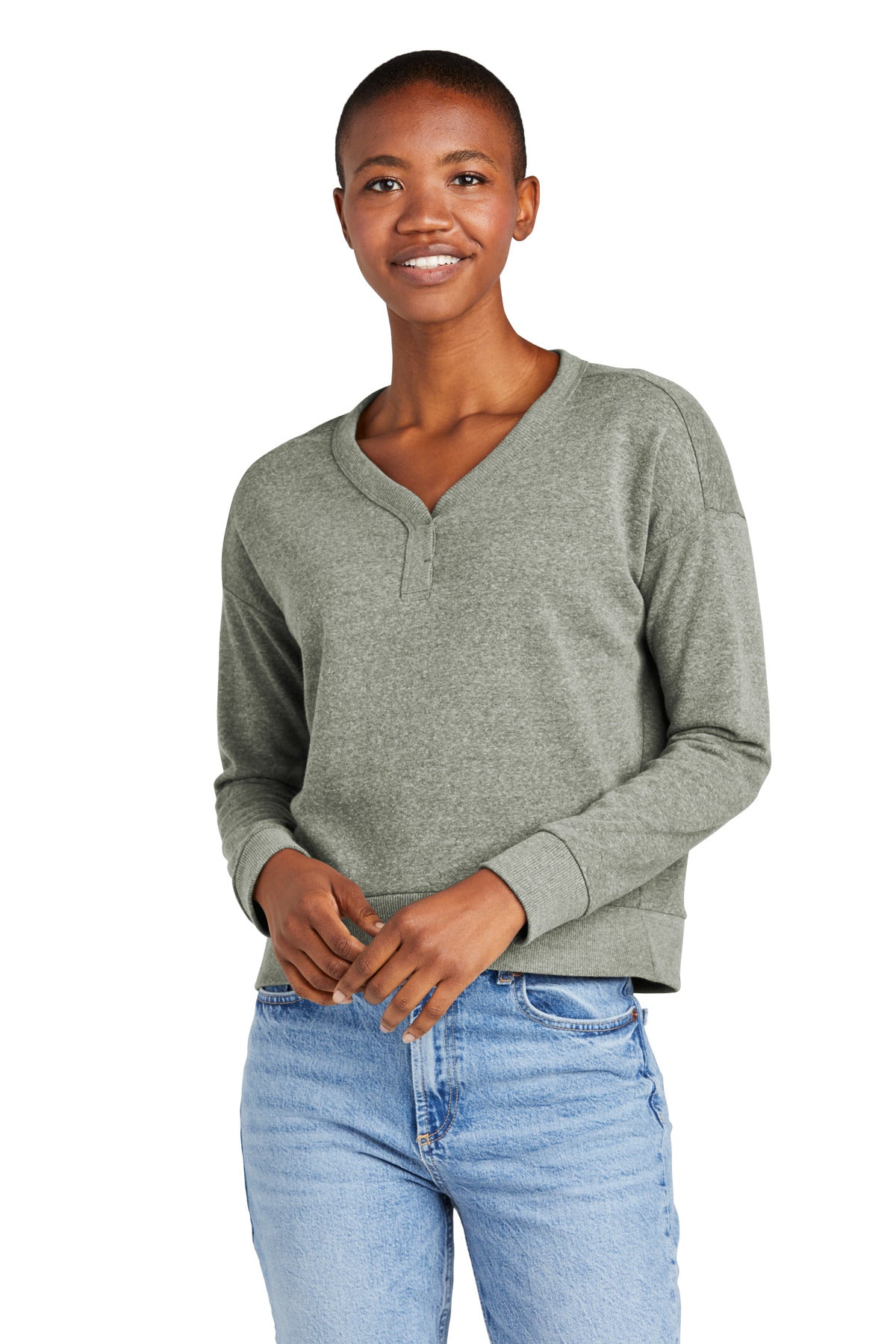 District ® Women's Perfect Tri ® Fleece V-Neck Sweatshirt DT1312