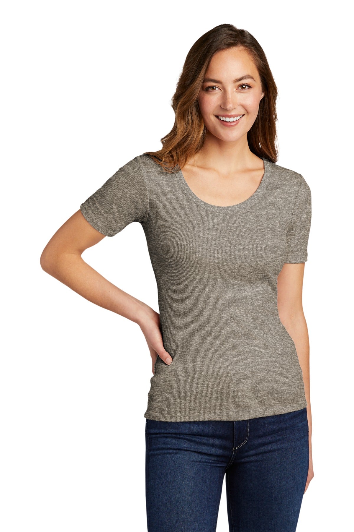 District ® Women's V.I.T. ™ Rib Scoop Neck Tee DT6020