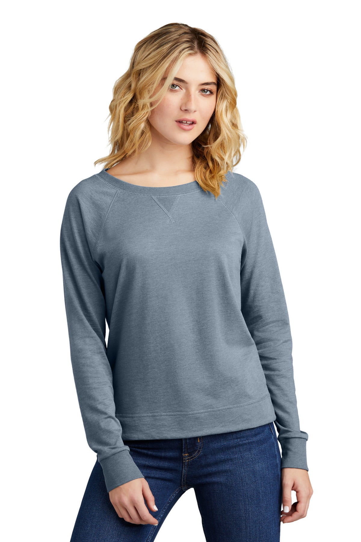 District ® Women's Featherweight French Terry ™ Long Sleeve Crewneck DT672