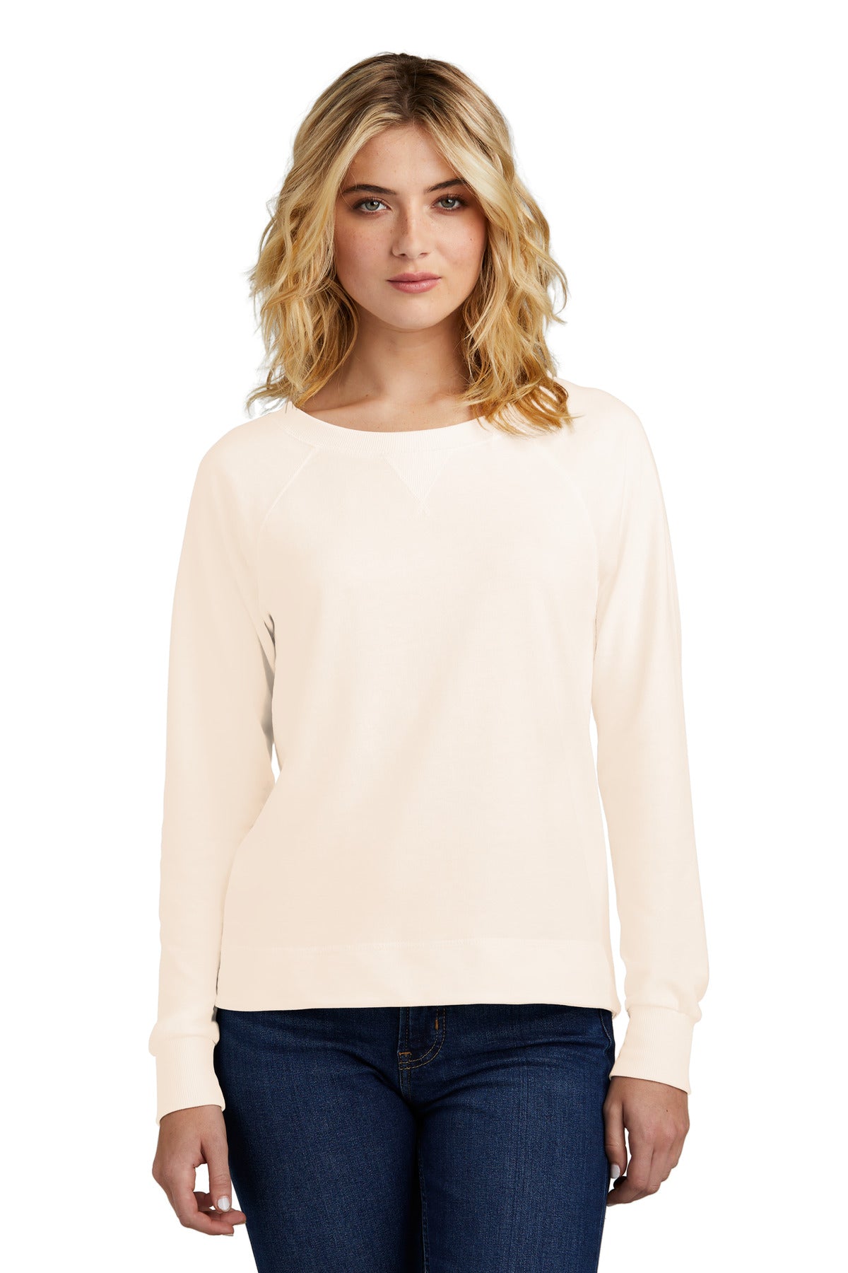 District ® Women's Featherweight French Terry ™ Long Sleeve Crewneck DT672