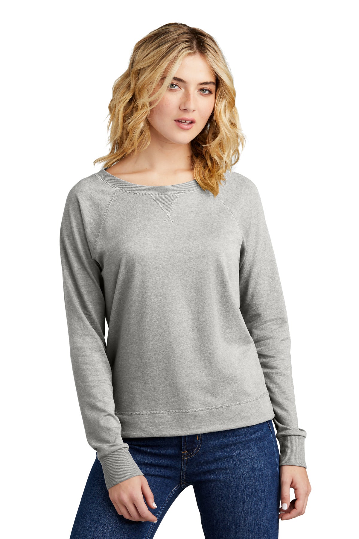 District ® Women's Featherweight French Terry ™ Long Sleeve Crewneck DT672