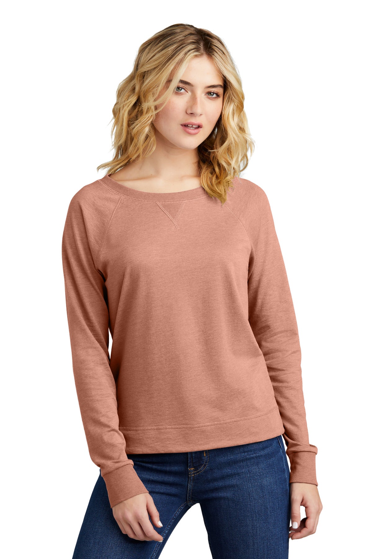 District ® Women's Featherweight French Terry ™ Long Sleeve Crewneck DT672