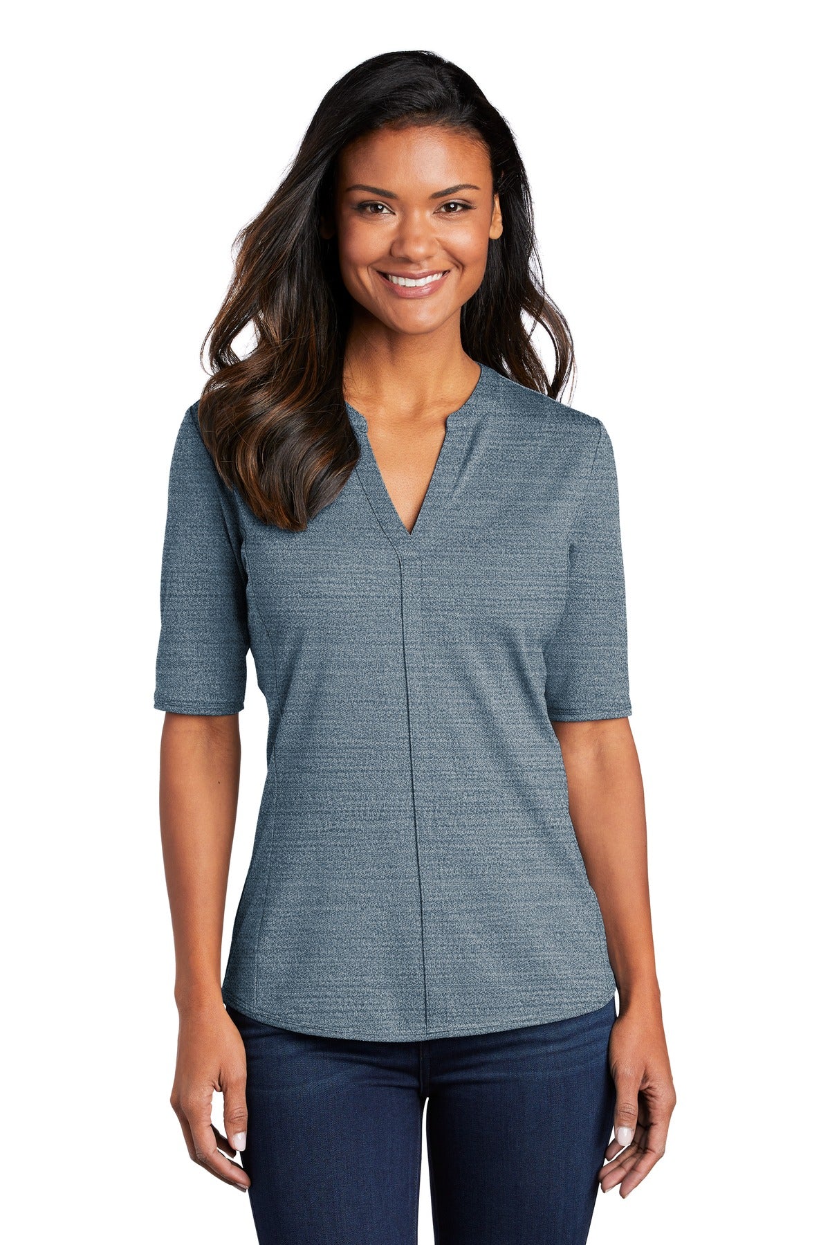 Port Authority ® Women's Stretch Heather Open Neck Top LK583