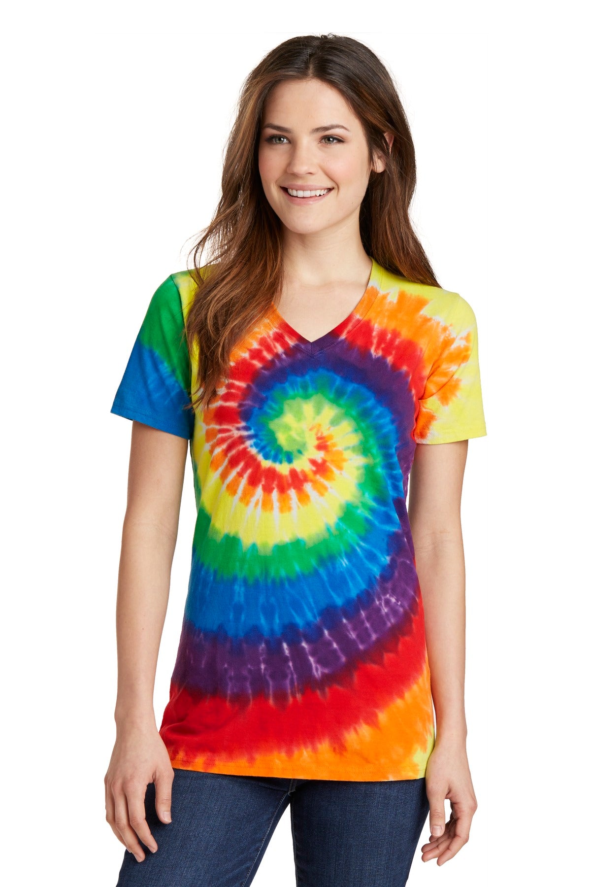 Port & Company ® Women's Tie-Dye V-Neck Tee. LPC147V