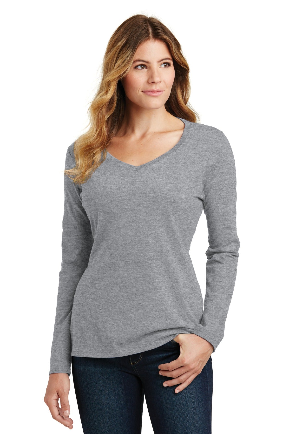 Port & Company ® Women's Long Sleeve Fan Favorite V-Neck Tee. LPC450VLS