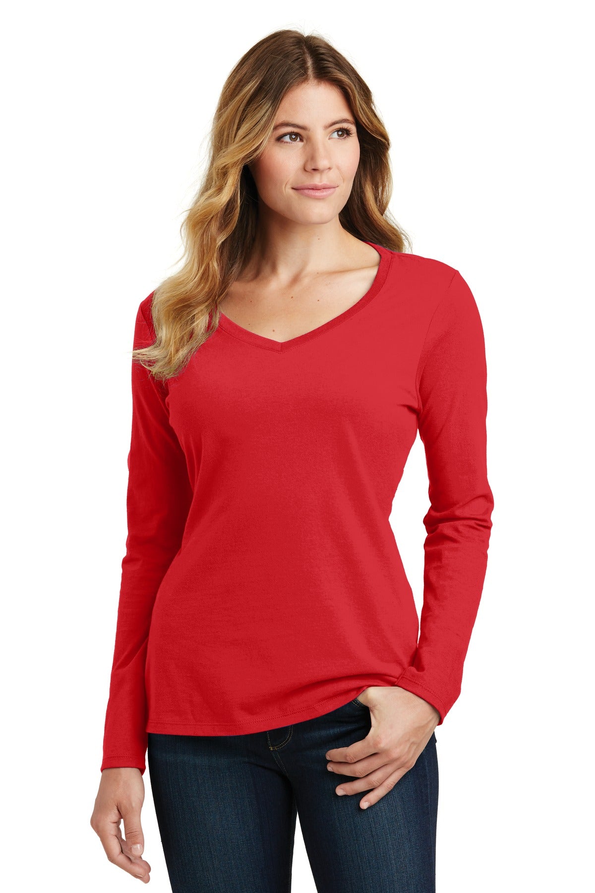Port & Company ® Women's Long Sleeve Fan Favorite V-Neck Tee. LPC450VLS