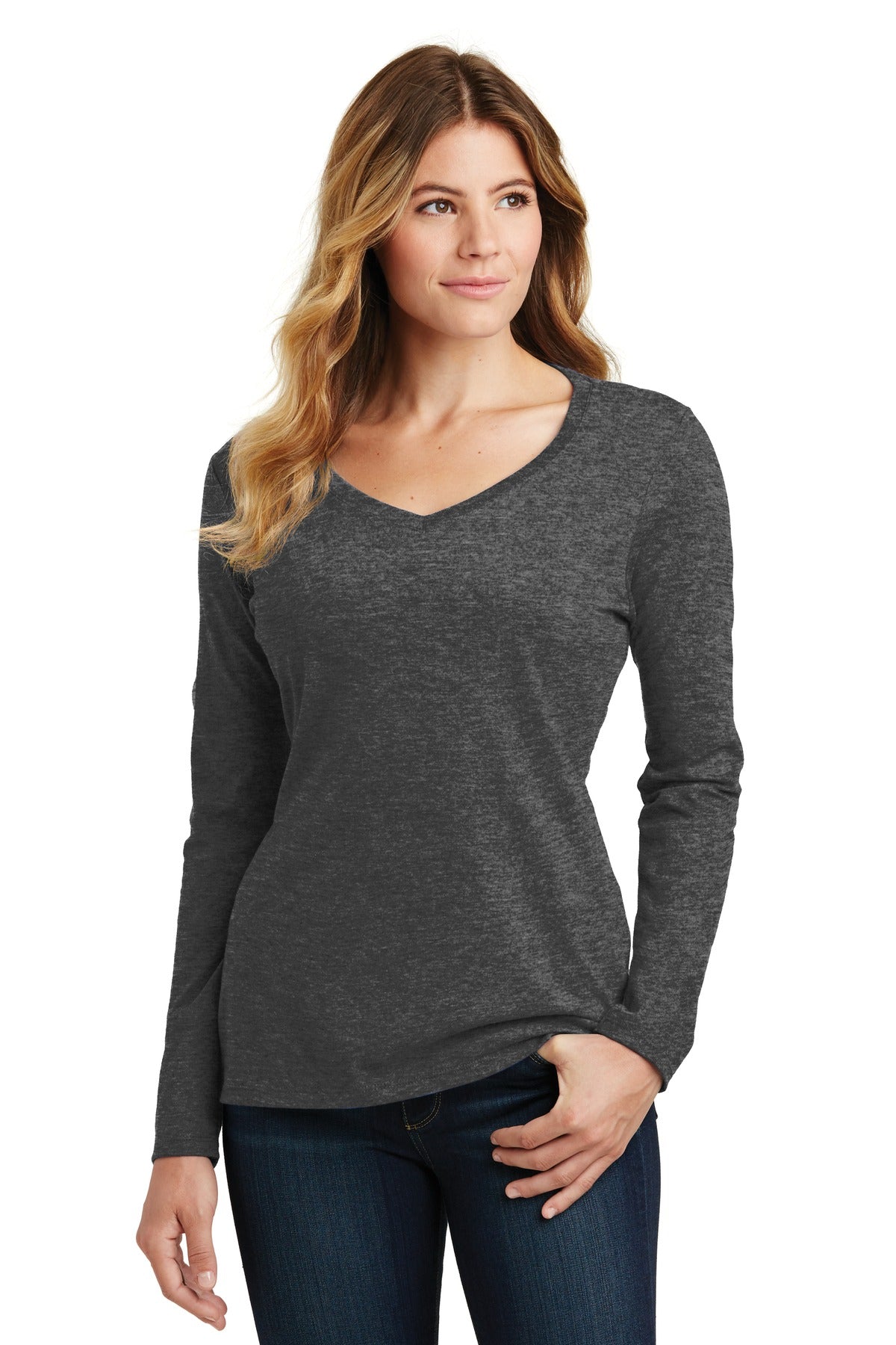 Port & Company ® Women's Long Sleeve Fan Favorite V-Neck Tee. LPC450VLS