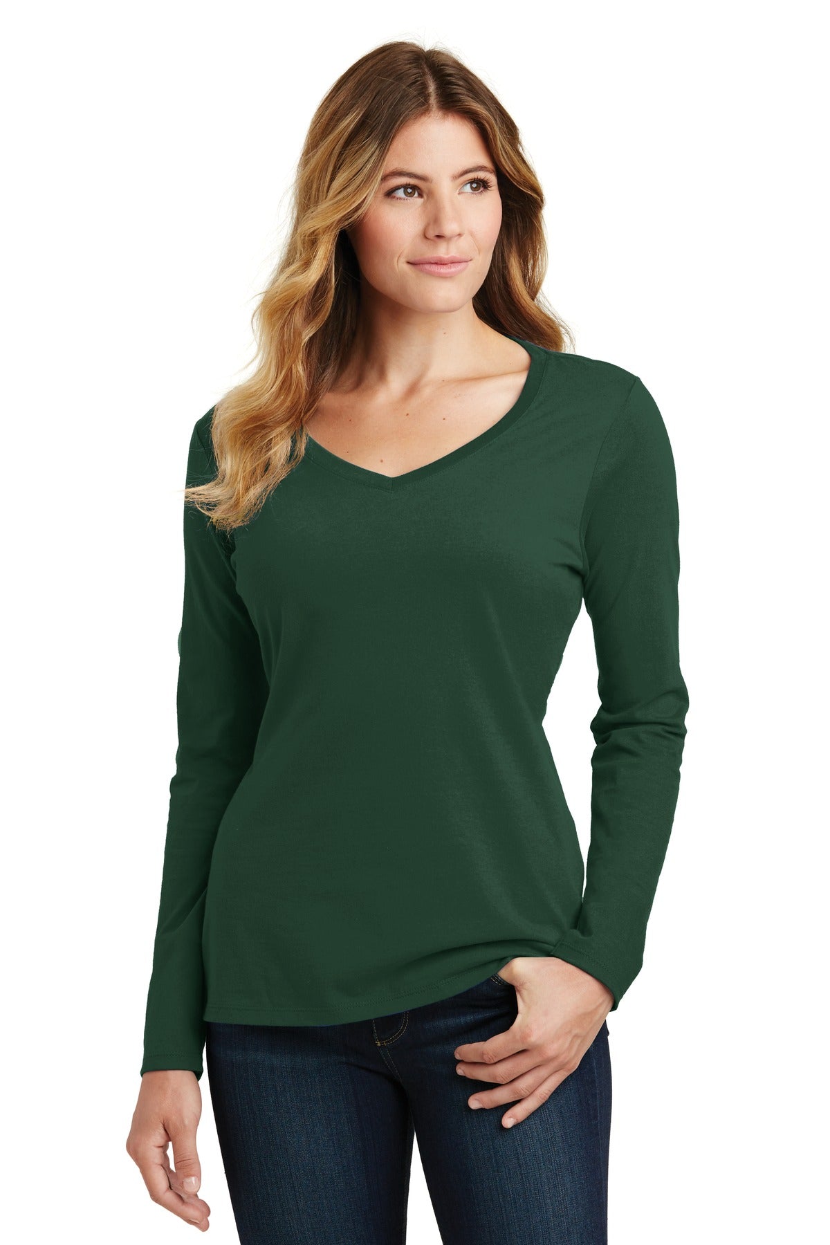 Port & Company ® Women's Long Sleeve Fan Favorite V-Neck Tee. LPC450VLS