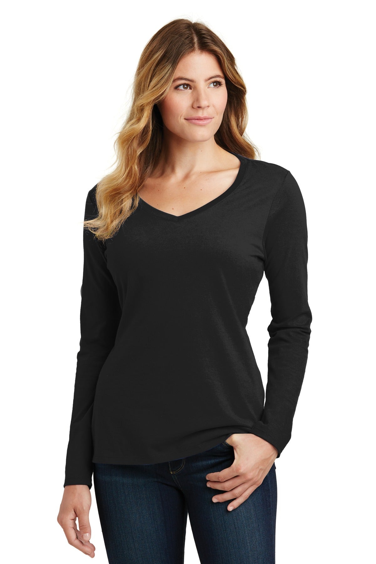 Port & Company ® Women's Long Sleeve Fan Favorite V-Neck Tee. LPC450VLS