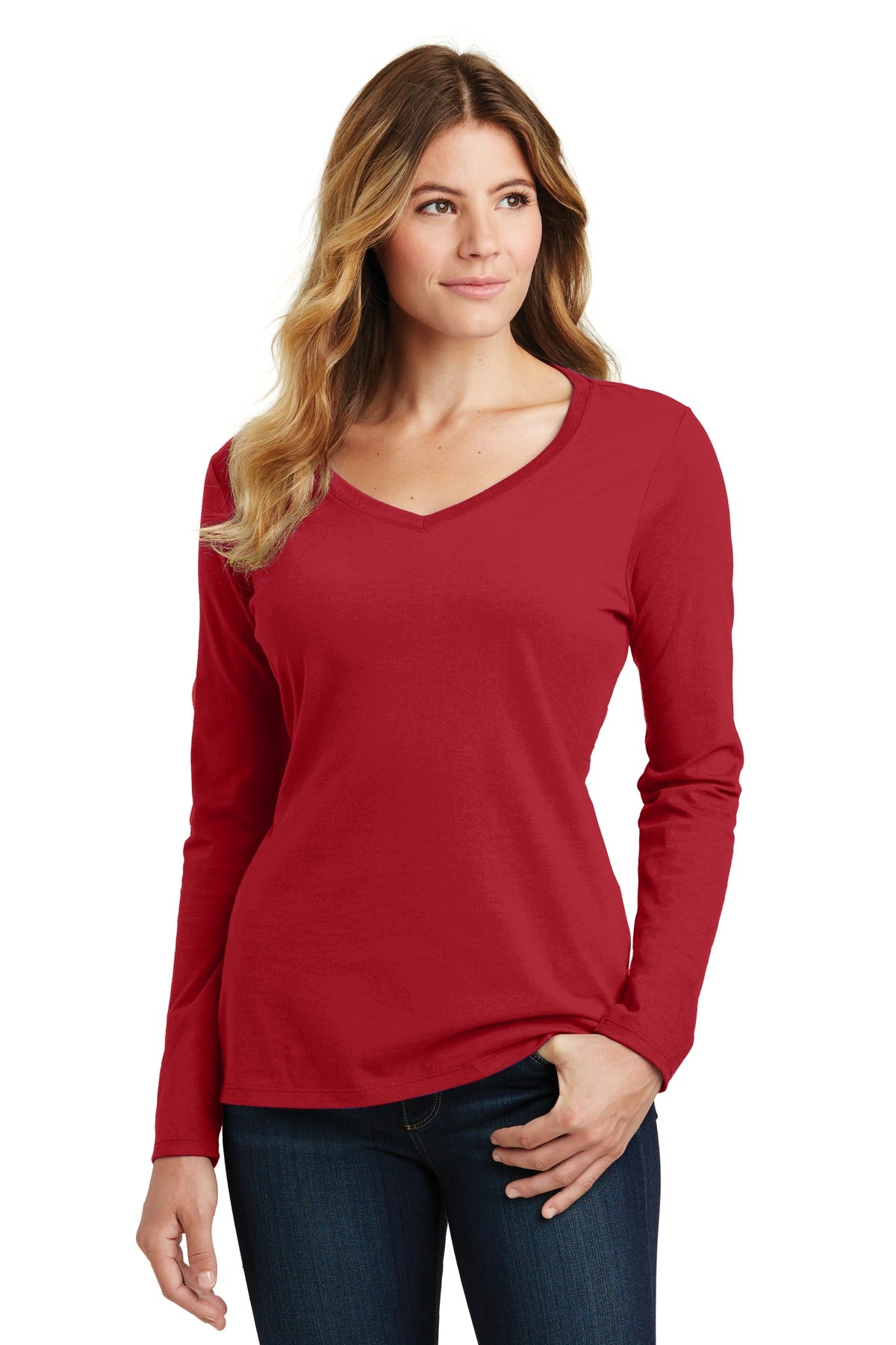 Port & Company ® Women's Long Sleeve Fan Favorite V-Neck Tee. LPC450VLS