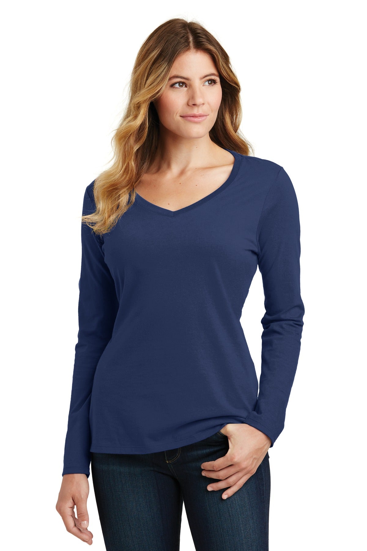 Port & Company ® Women's Long Sleeve Fan Favorite V-Neck Tee. LPC450VLS