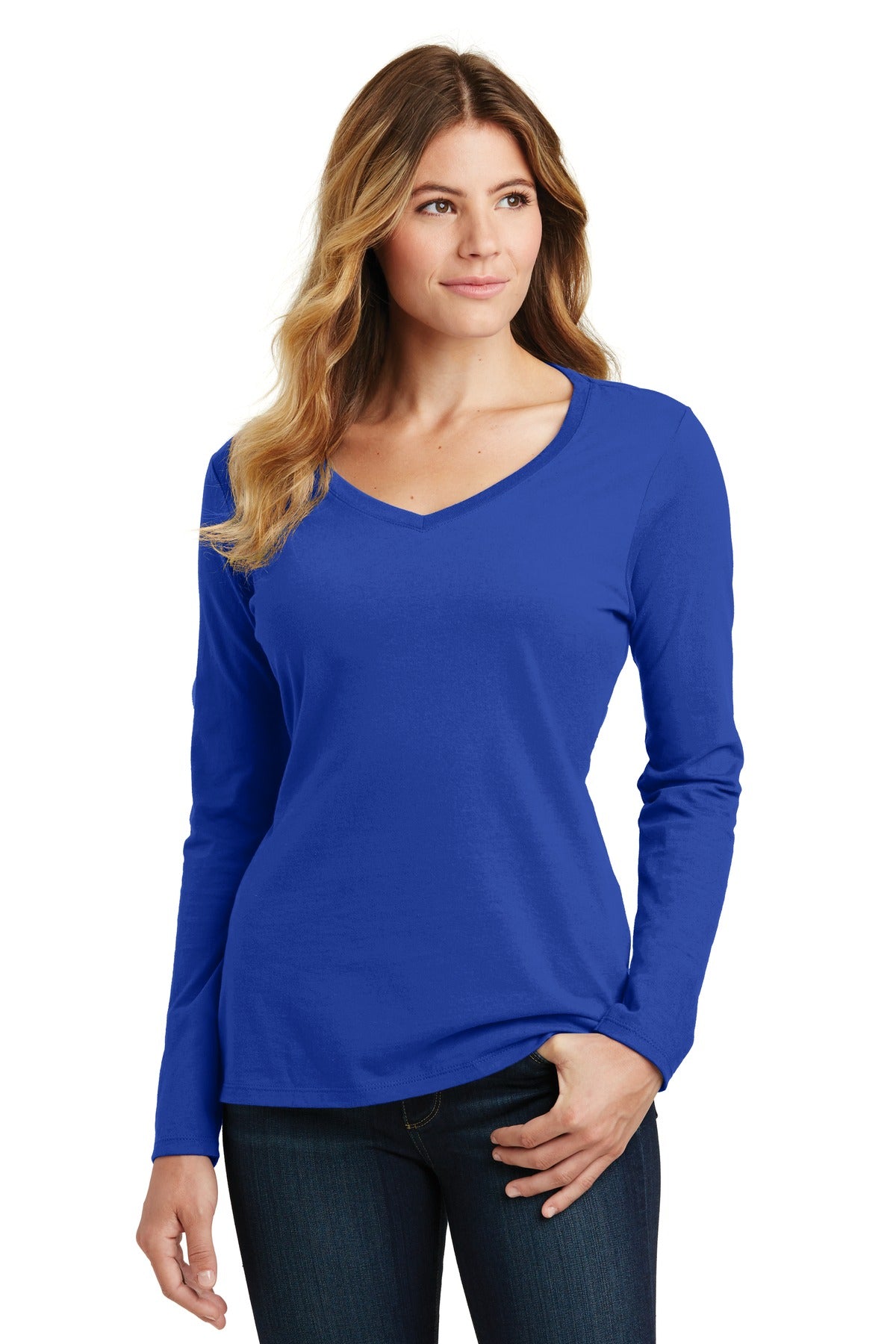 Port & Company ® Women's Long Sleeve Fan Favorite V-Neck Tee. LPC450VLS