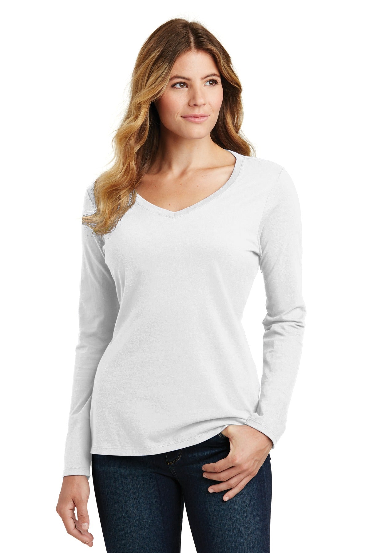Port & Company ® Women's Long Sleeve Fan Favorite V-Neck Tee. LPC450VLS