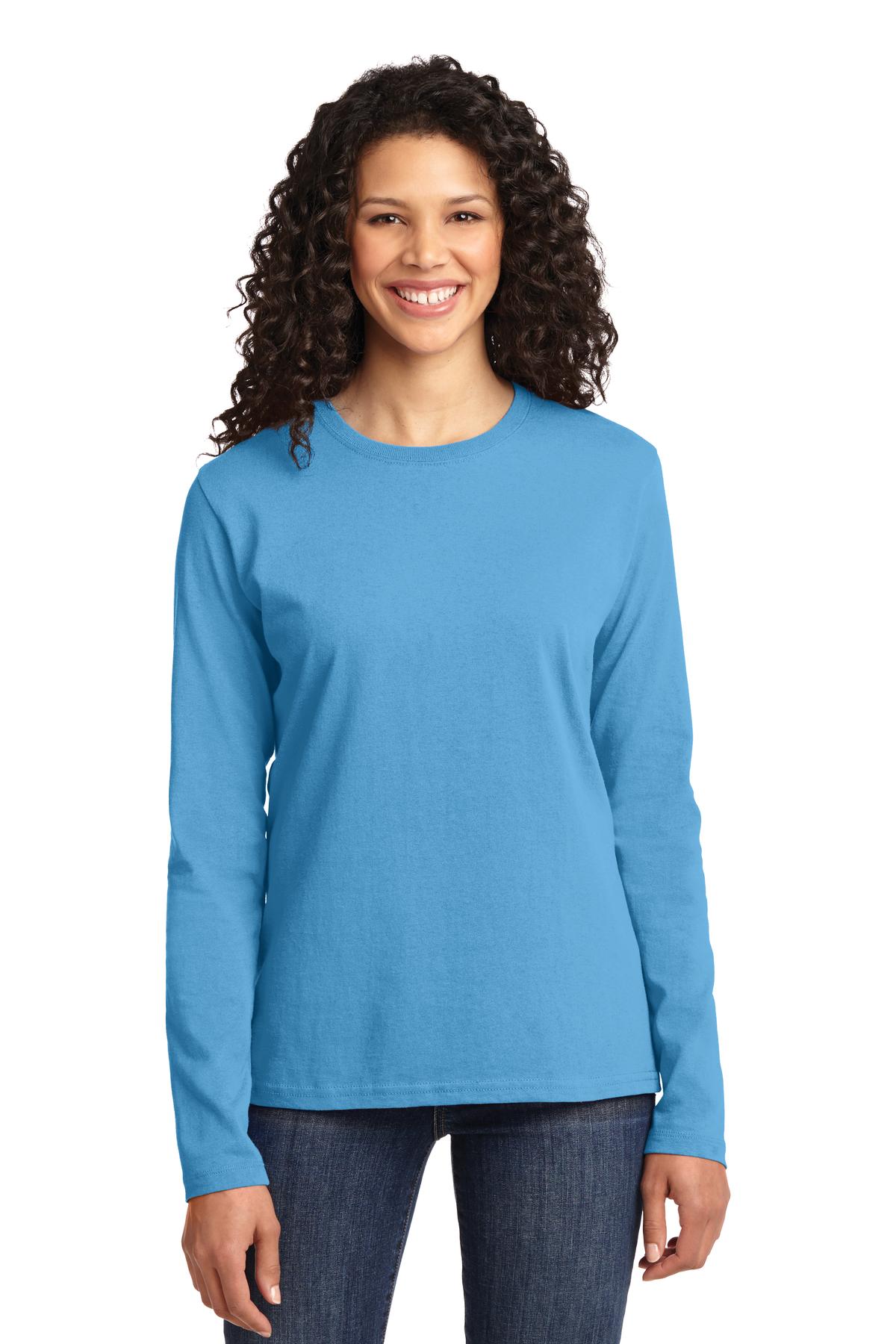 Port & Company ® Women's Long Sleeve Core Cotton Tee. LPC54LS