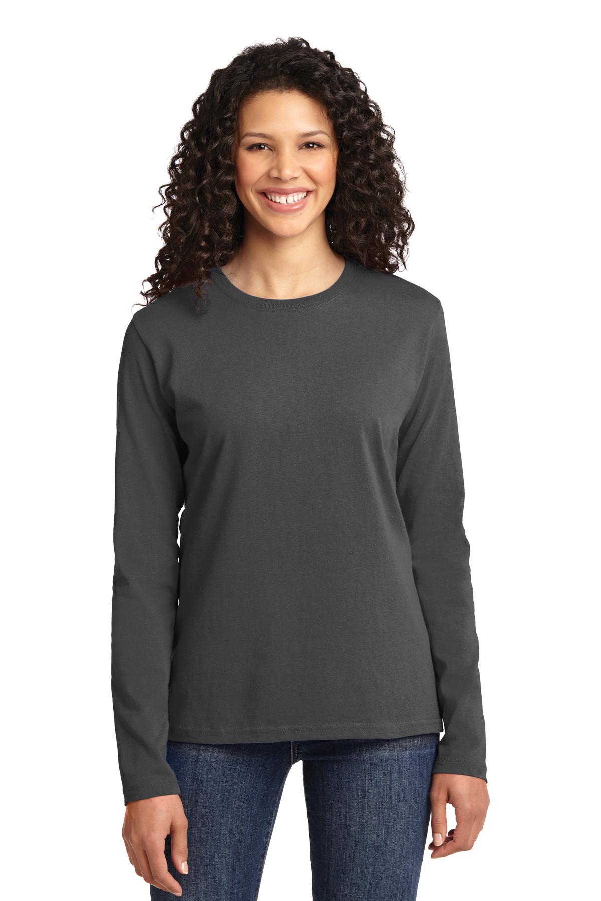 Port & Company ® Women's Long Sleeve Core Cotton Tee. LPC54LS
