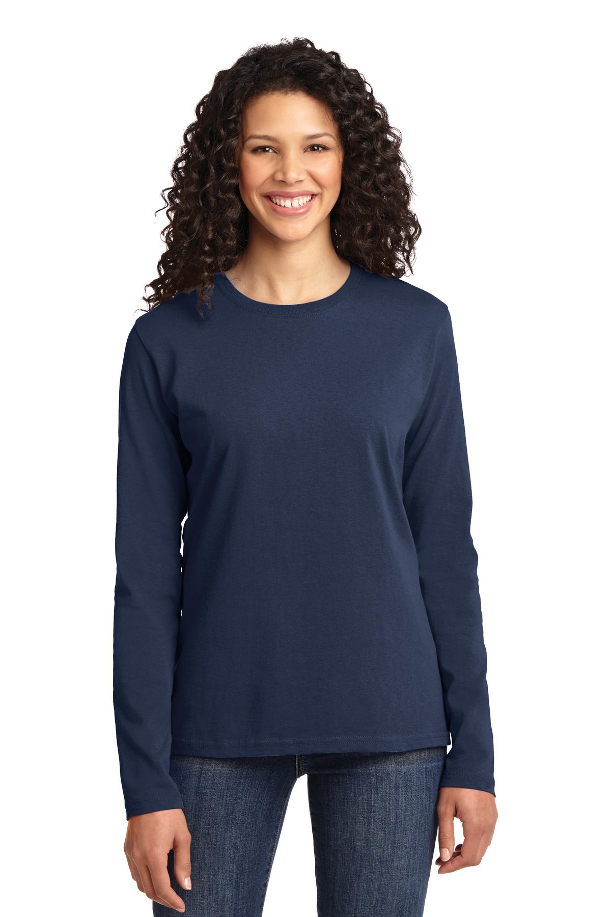 Port & Company ® Women's Long Sleeve Core Cotton Tee. LPC54LS
