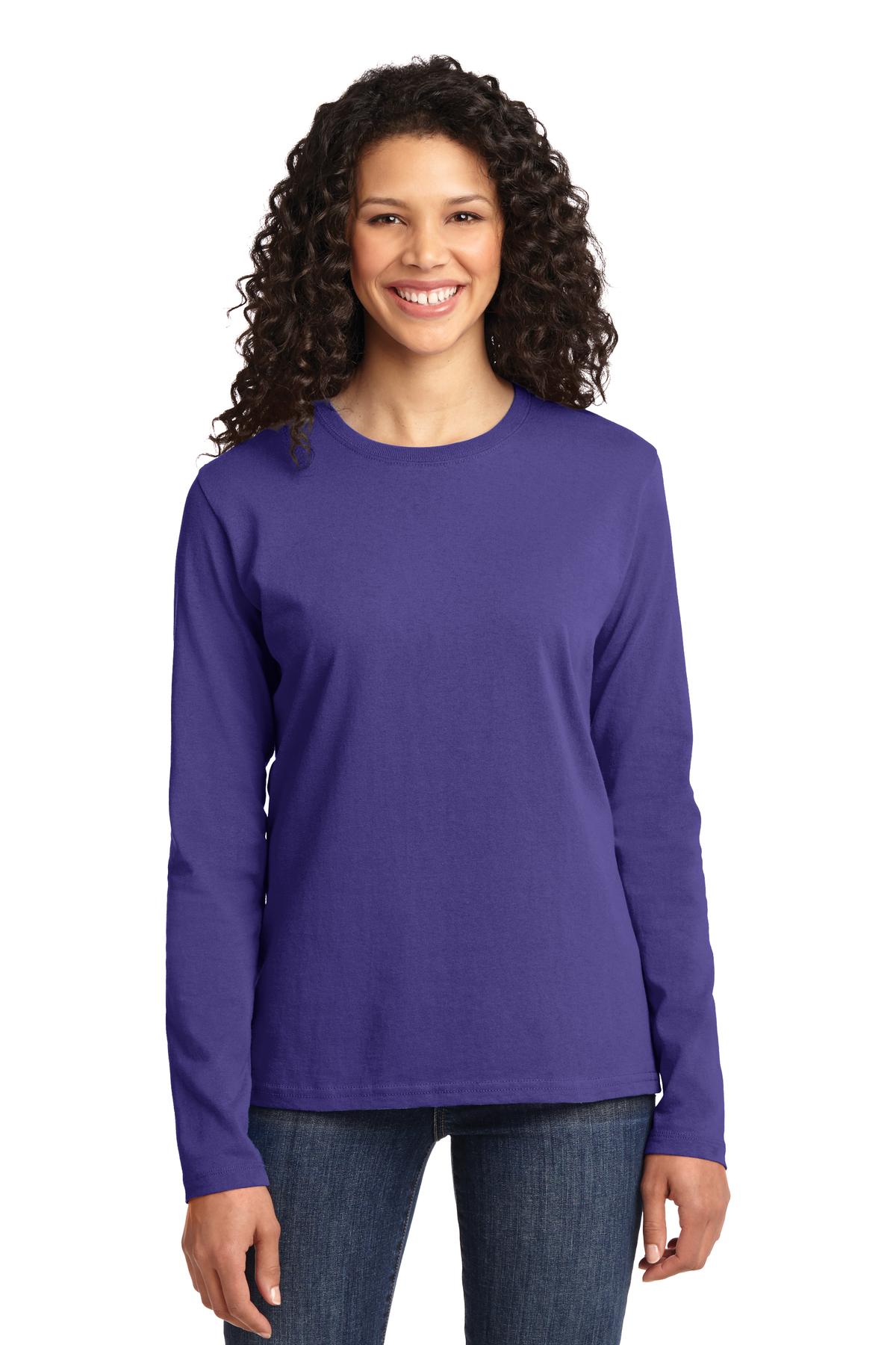 Port & Company ® Women's Long Sleeve Core Cotton Tee. LPC54LS